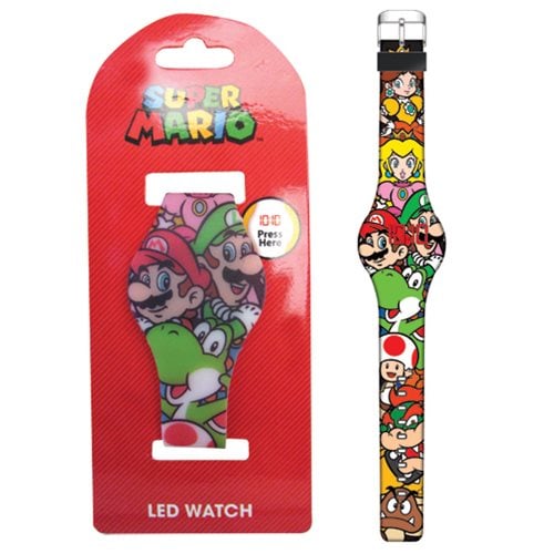 Nintendo Super Mario AllOver Print LED Watch Accutime Super Mario