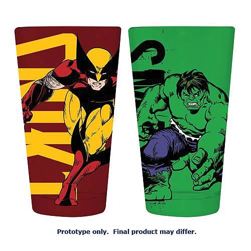 Marvel Classic Hulk and Wolverine Pint Glass 2-Pack