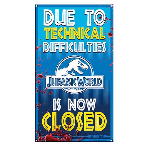 Jurassic World Ride Closed Medium Metal Sign Factory Entertainment Jurassic Park Signs At 