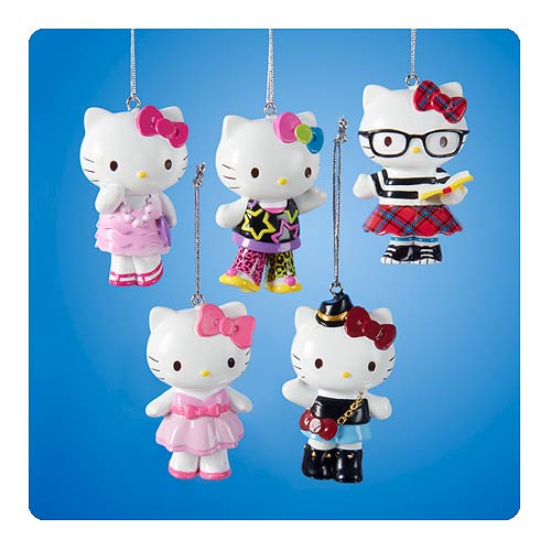 Hello Kitty Series 7 Resin Ornament Set Kurt S Adler Hello Kitty Holiday Ornaments At 