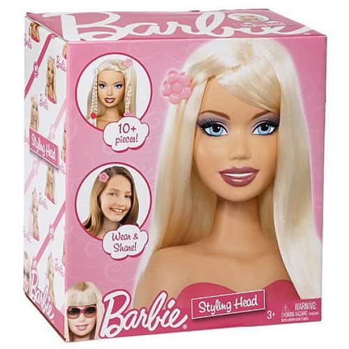 barbie cut and color styling head