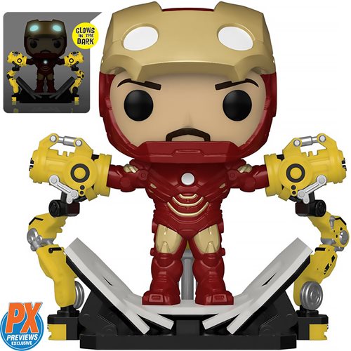 Iron Man 2 Iron Man MK IV with Gantry Glow-in-the-Dark 6-Inch Deluxe Pop! Vinyl Figure - Previews Exclusive