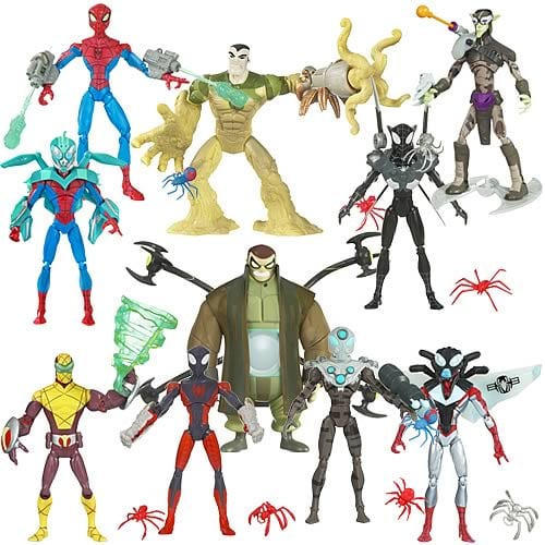 man venom action animated spider figure - Spectacular Man Wave Animated 7 Spider Figures Action