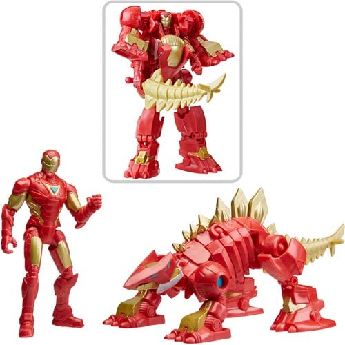 Marvel Mech Strike Mechasaurs Iron Man with Iron Stomper 4-Inch Action Figures -  Avengers