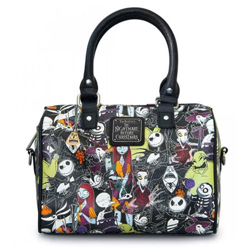 Nightmare Before Christmas Print Faux-Leather Duffle Purse - Loungefly ...