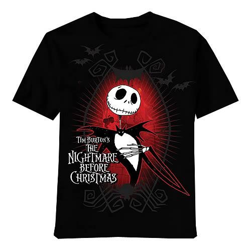 Nightmare Before Christmas Jack Dark Love Black T-Shirt - Mad Engine ...