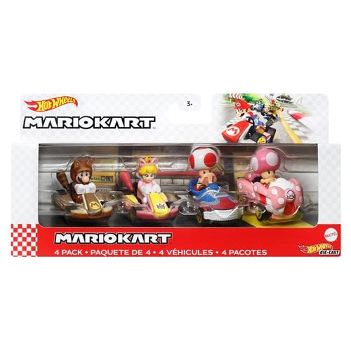 Hot Wheels Mario Kart 2024 Mix 3 Vehicle 4-Pack Case of 3 -  Super Mario Bros.