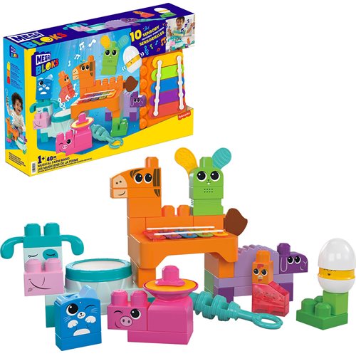 MEGA BLOKS Musical Farm Band Sensory Block Toy - 45pcs