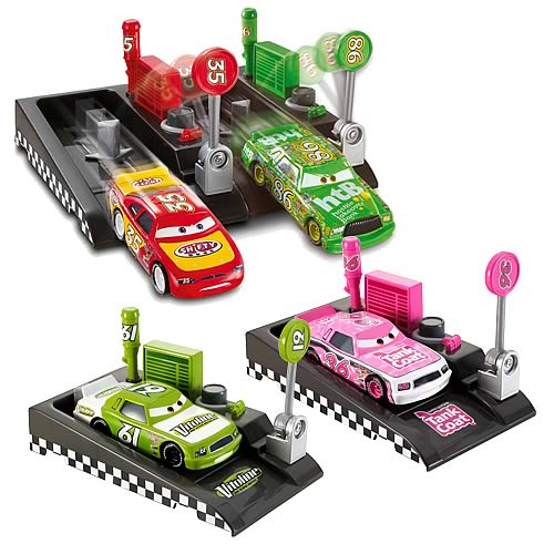 Pixar Cars Pit Race-Off Launcher and Car Wave 2 Case - Mattel - Cars ...