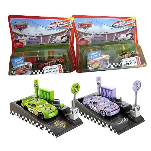 Pixar Cars Pit Race-Off Launcher and Car Wave 4 Case - Mattel - Cars ...