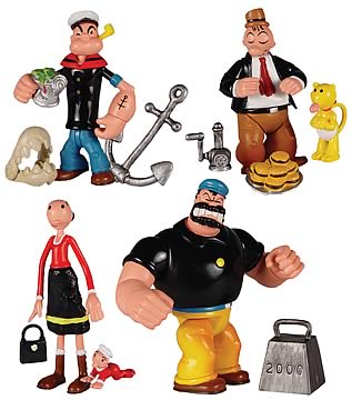 action popeye figure Action  Minis  Popeye Popeye   Case 2 Mezco  Toyz Pack