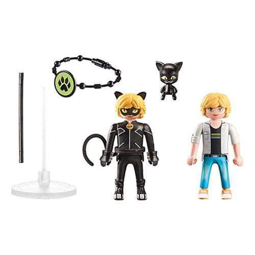 Playmobil 71337 Miraculous Adrien & Cat Noir  3-Inch Action Figures -  Miraculous Ladybug