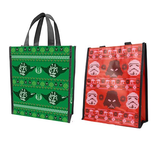 UPC 733966070779 product image for Star Wars Ugly Sweater Yoda Small Recycled Shopper Tote | upcitemdb.com