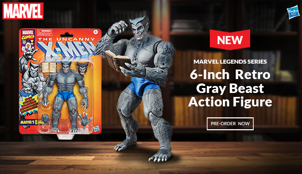 X-Men Marvel Legends Series 6-Inch Retro Gray Beast Action Figure - Exclusive!