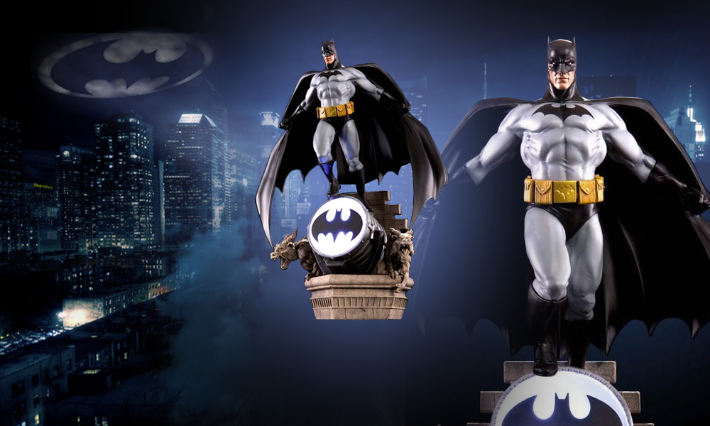 Batman Lights up the Night as New Wall Statue